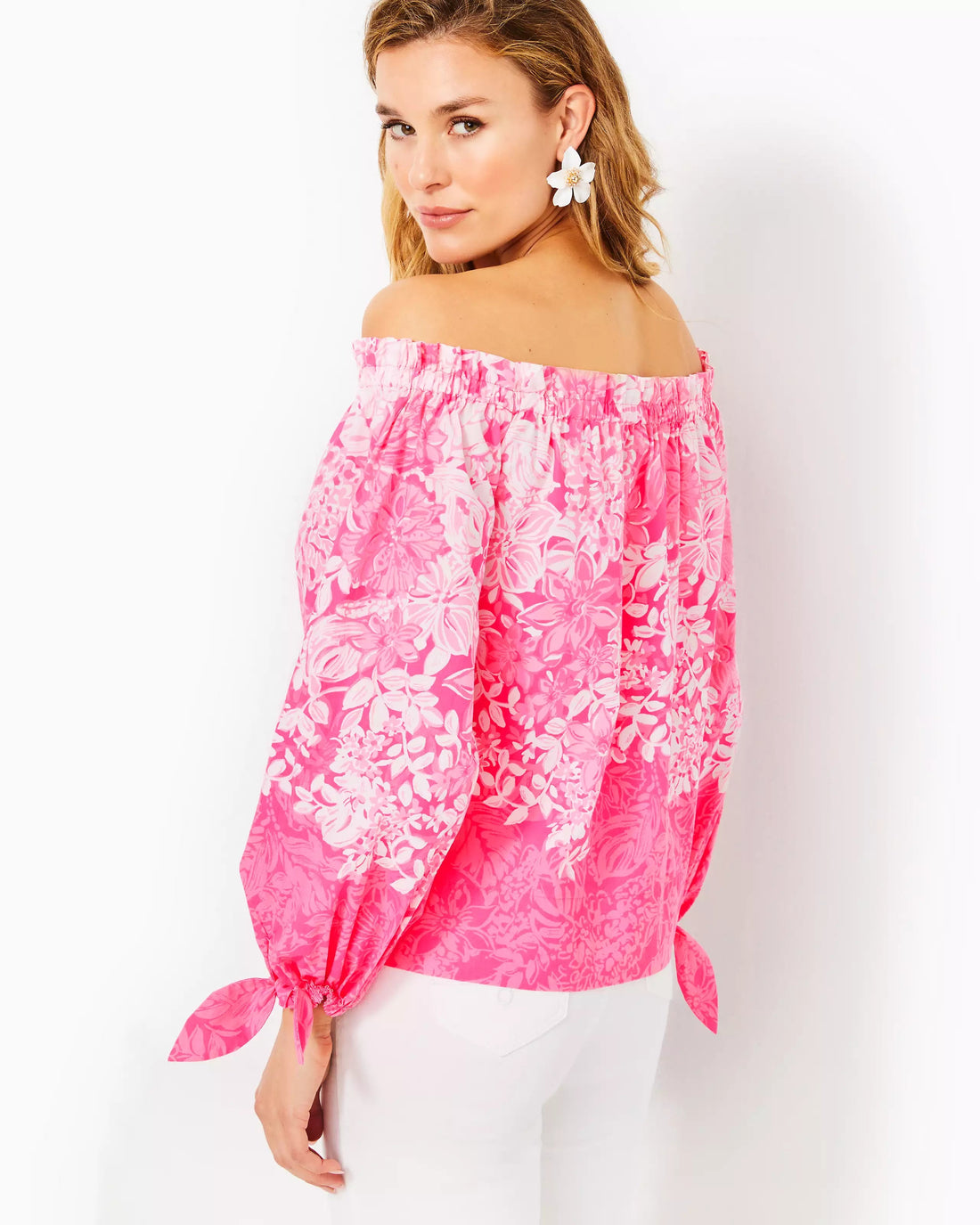 Lilly Pulitzer | Lilly Pulitzer | Jamielynn Long Sleeve Off - the - shoulder Top | Cloister Collection | LADIES