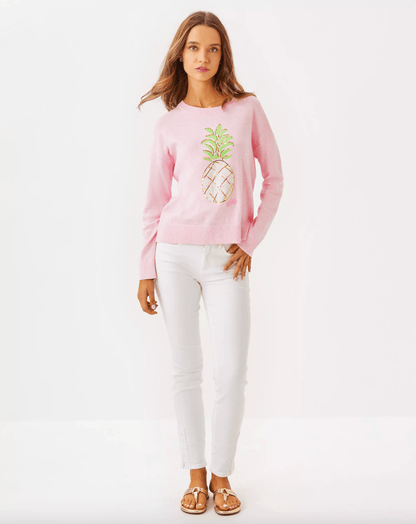 Lilly Pulitzer | Lilly Pulitzer | Tensley Sweater - Heathered Pink Muse Party Pineapple Jacquard | Cloister Collection | SWEATERS