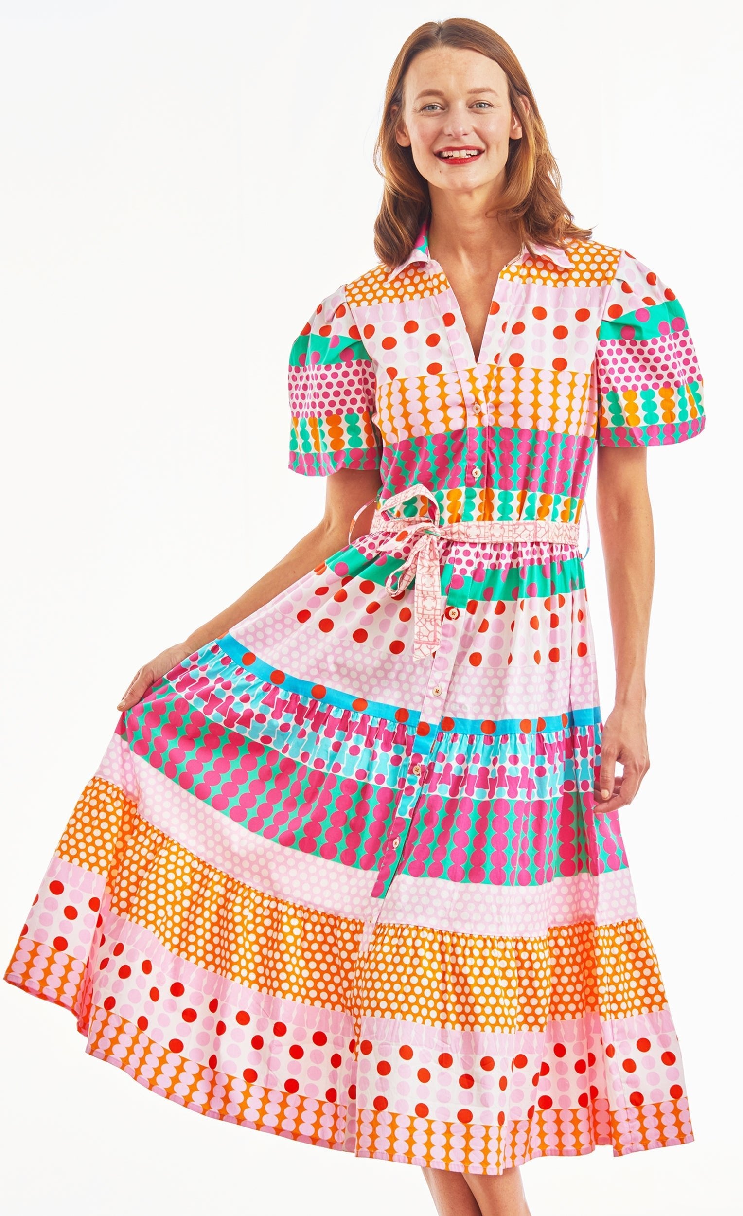 Dizzy Lizzie | Litchfield Dress Long Multi Dots | Cloister Collection | DRESSES