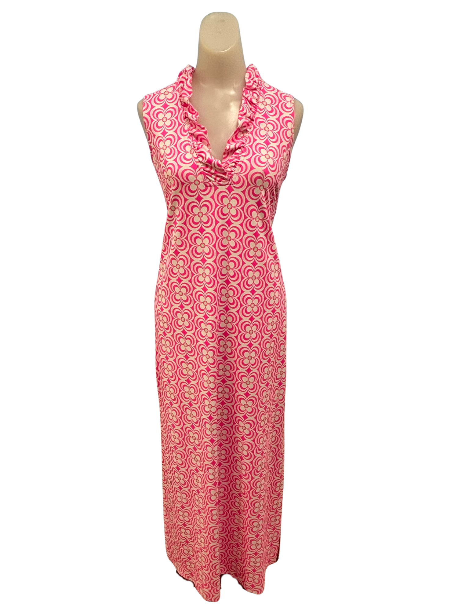 Womens Lulu B maxi dress in pink and white