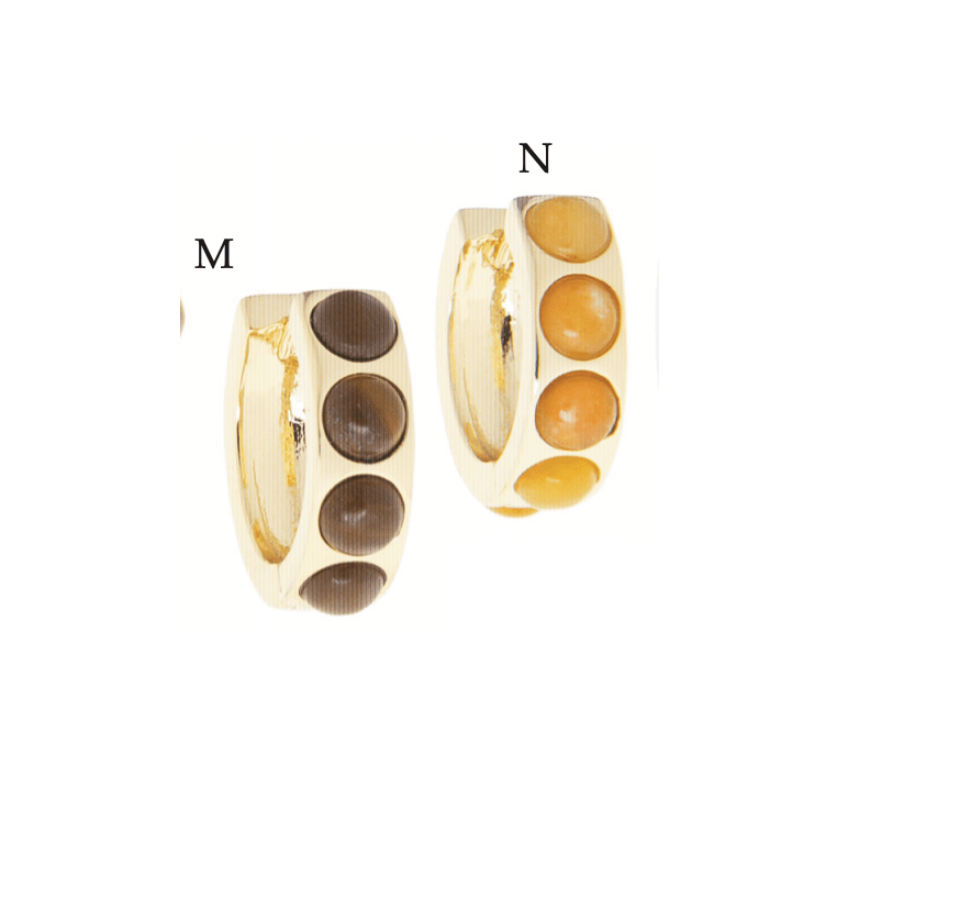 Marlyn Schiff | Marlyn Schiff | Gold and Natural Stn Sml Hoop | Cloister Collection | JEWELRY