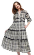 Dizzy Lizzie | Miami Style Midi W Flounce And Blk Ribbons, Blk Wht Wicker | Cloister Collection | DRESSES