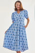 Dizzy Lizzie | Montauk Dress Blue Ikat Print | Cloister Collection | DRESSES