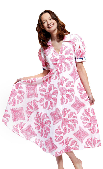 Dizzy Lizzie | Montauk Dress in Pink And White Paisley | Cloister Collection | DRESSES