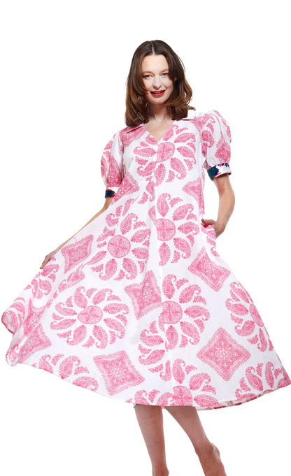 Dizzy Lizzie | Montauk Dress in Pink And White Paisley | Cloister Collection | DRESSES