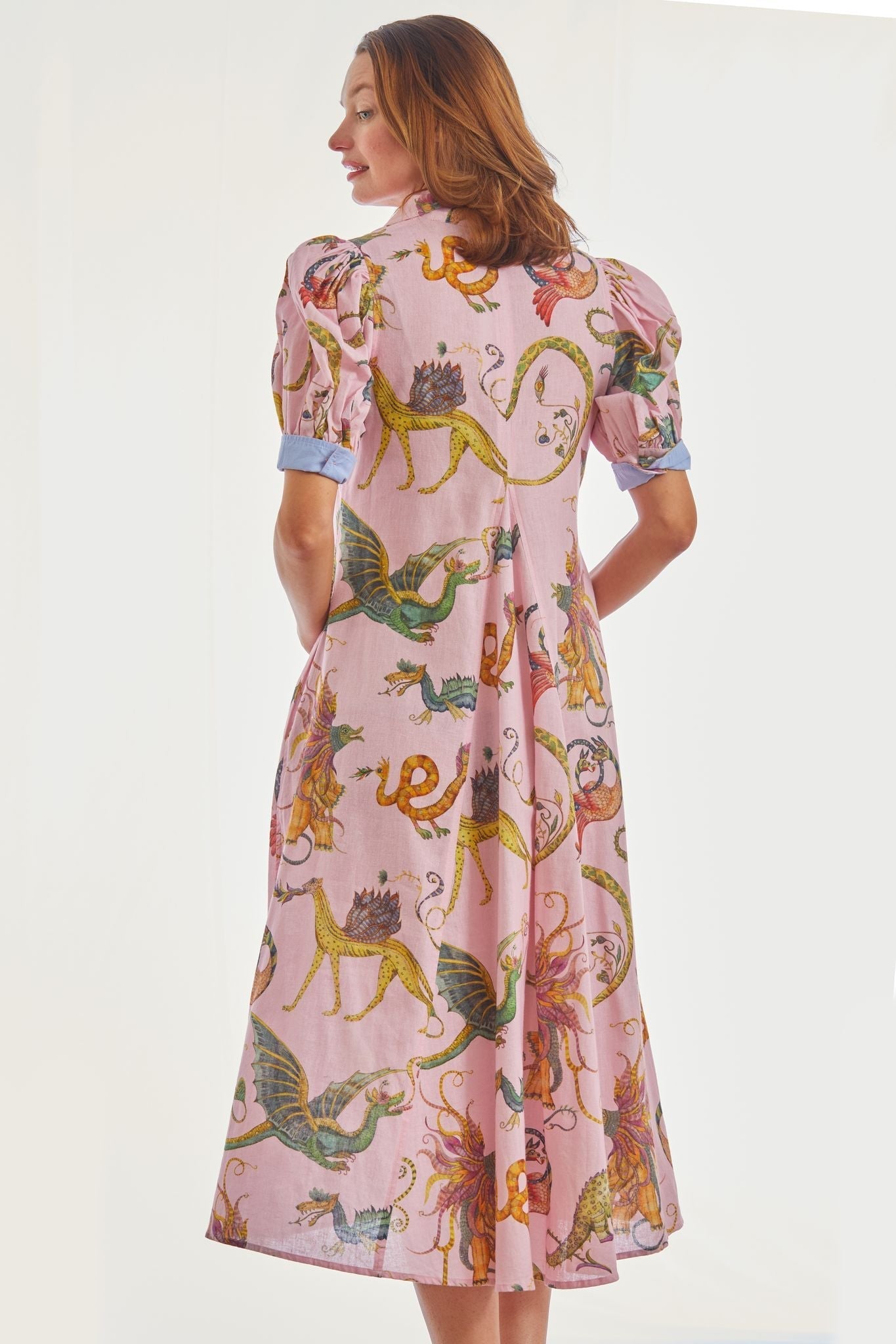 Dizzy Lizzie | Montauk Dress Mythical creatures pink ground | Cloister Collection | DRESSES