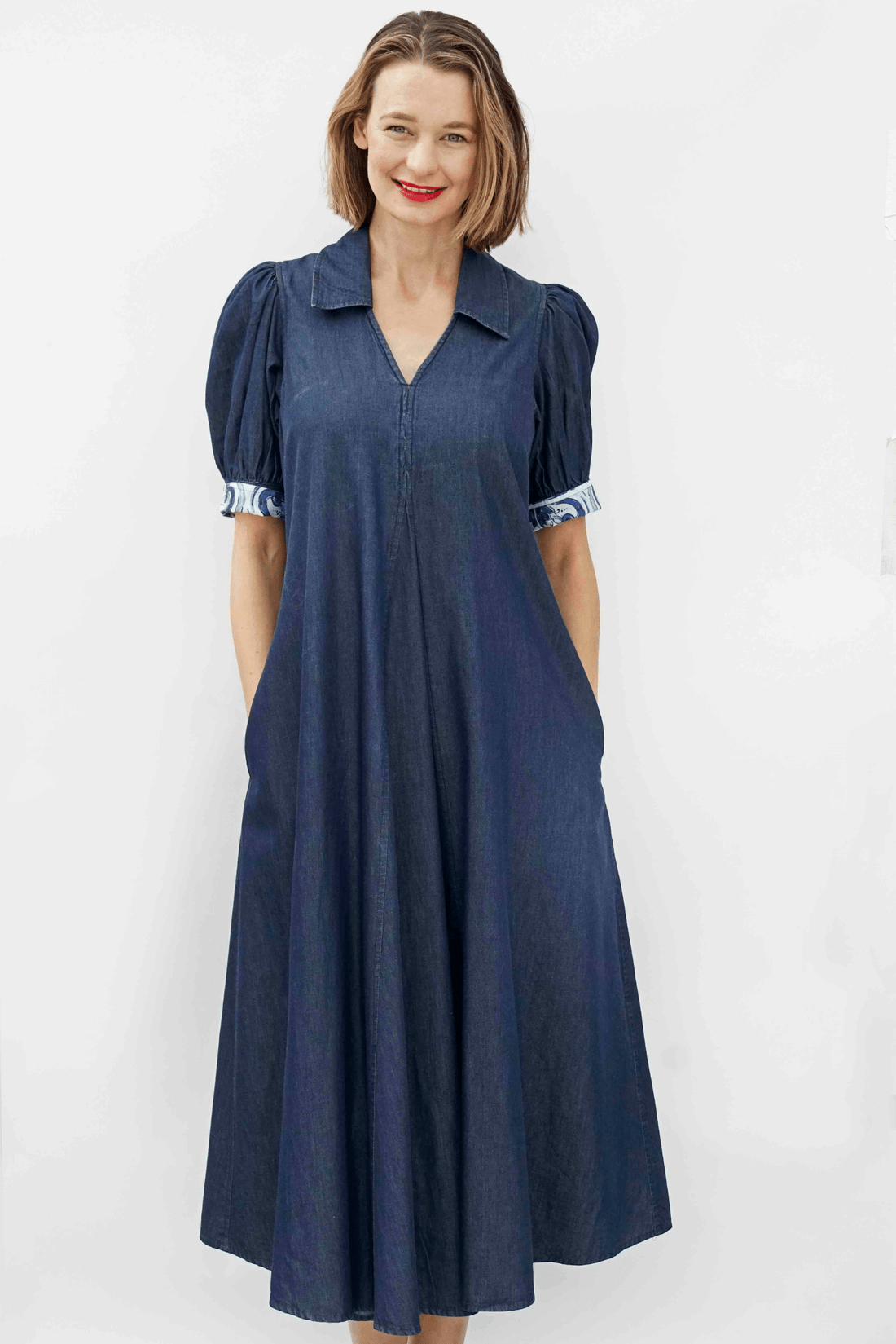 Dizzy Lizzie | Montauk Trapeze Denim Dress, Midi Length | Cloister Collection | DRESSES