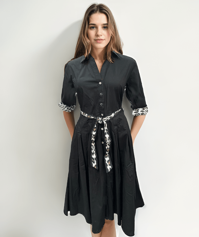 Dizzy Lizzie | Mrs Maisel Black Stretch Poplin | Cloister Collection | DRESSES