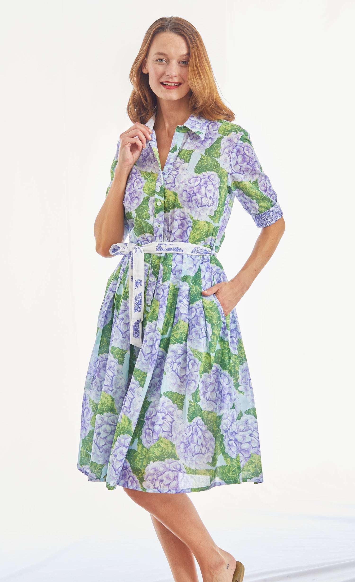 Dizzy Lizzie | Mrs Maisel Hydrangea Dress Cotton Voile | Cloister Collection | DRESSES