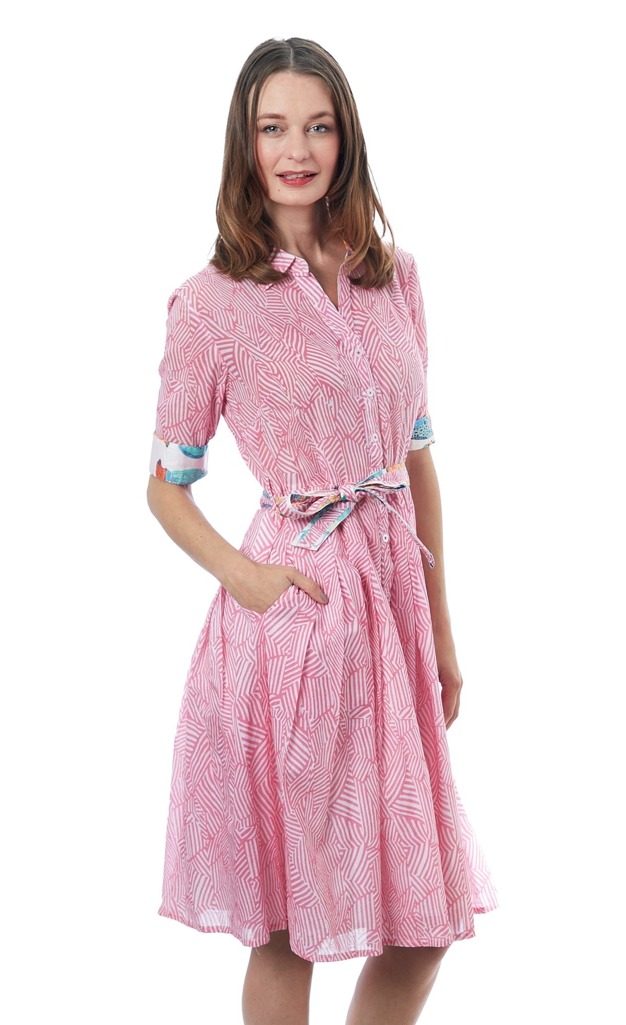 Dizzy - Lizzie | Mrs Maisel Pink Geometric Dress | Cloister Collection | Dress