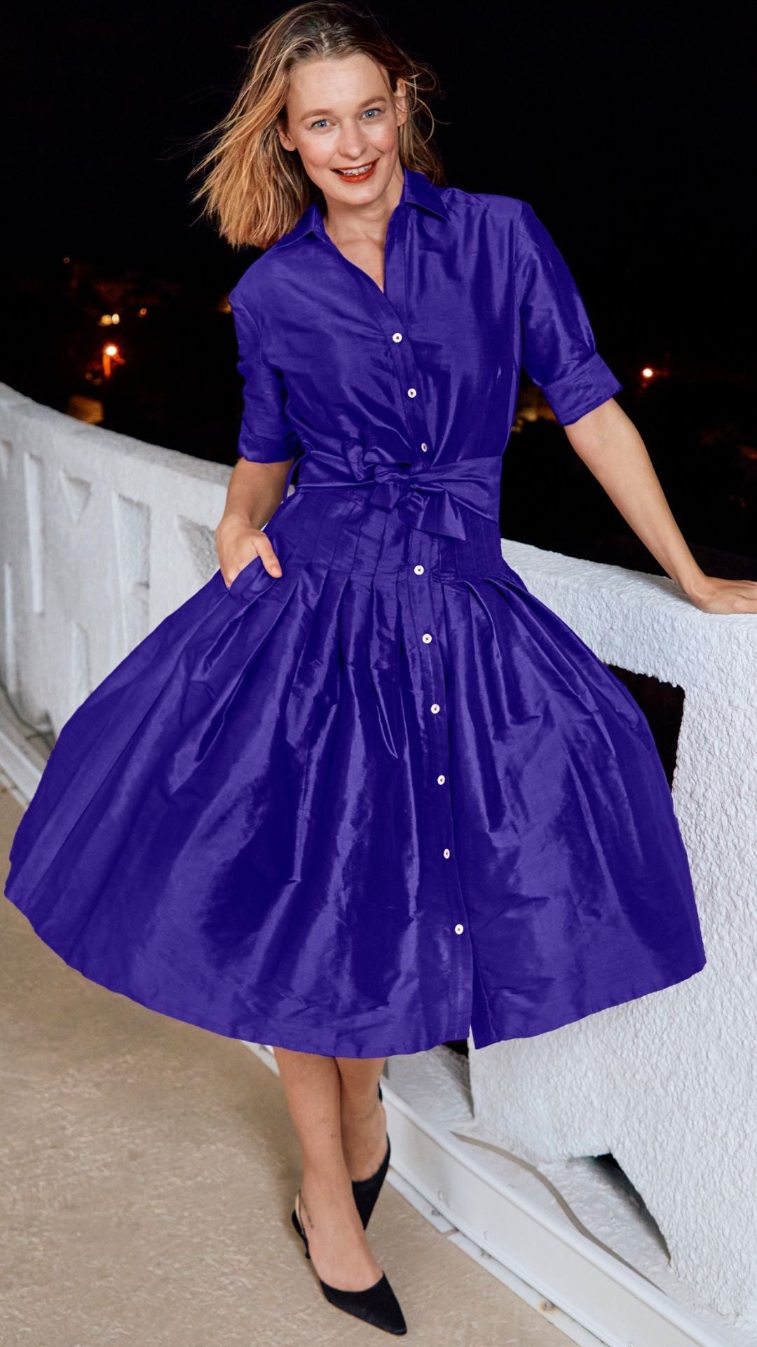 Dizzy Lizzie | Mrs Maisel Purple Silk | Cloister Collection | DRESSES