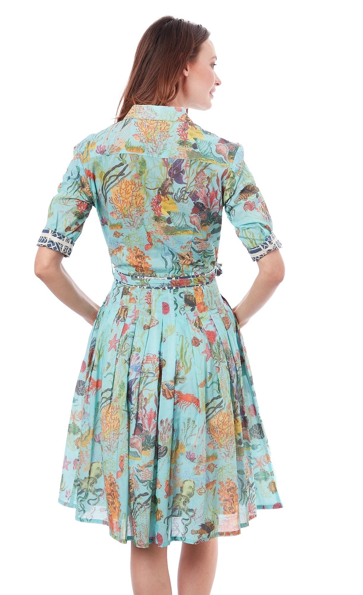 Dizzy - Lizzie | Mrs Maisel Turquoise Ground Sealife Dress | Cloister Collection | Dress