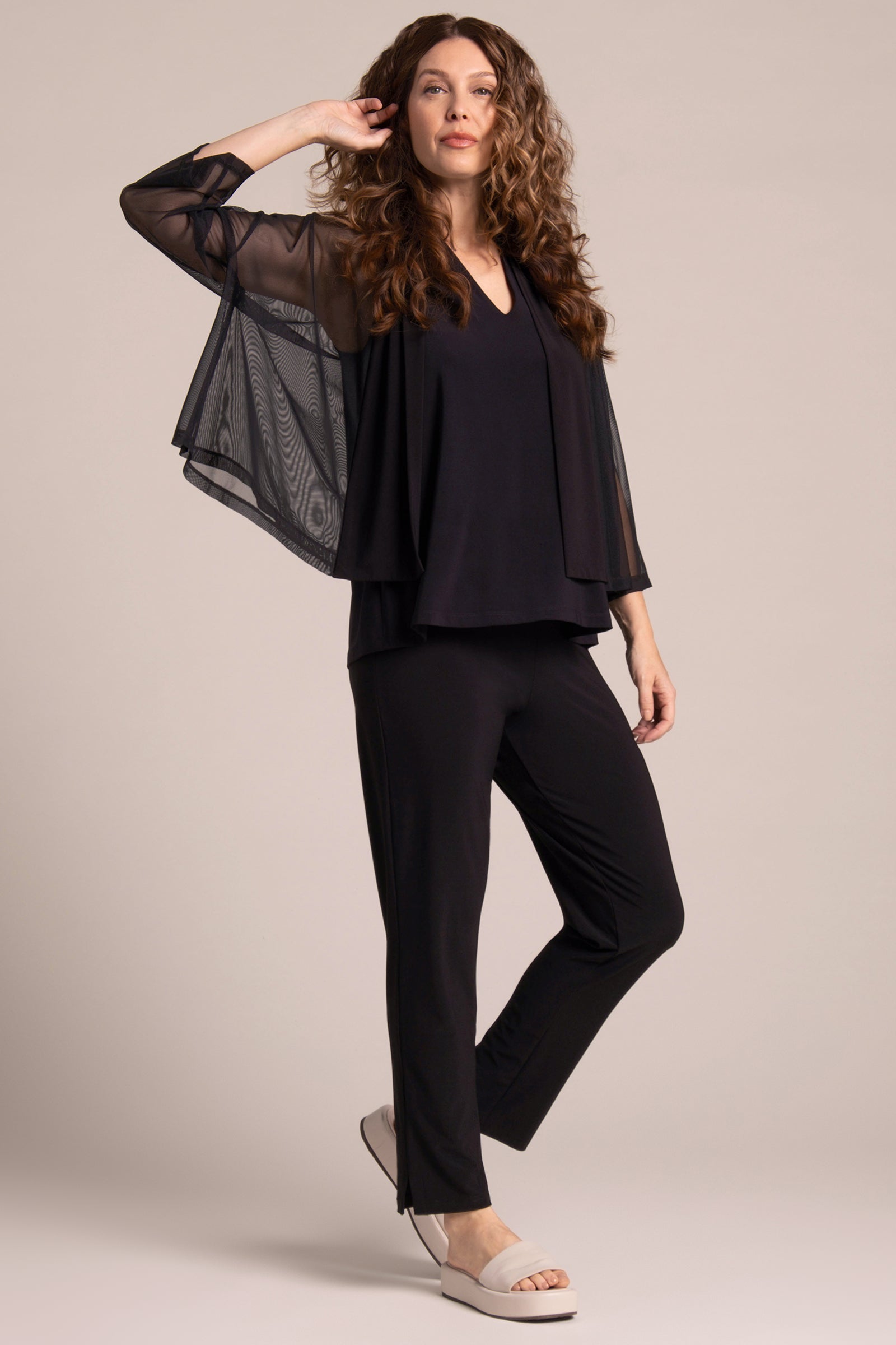 Sympli | Narrow Pant Midi - Black Pearl