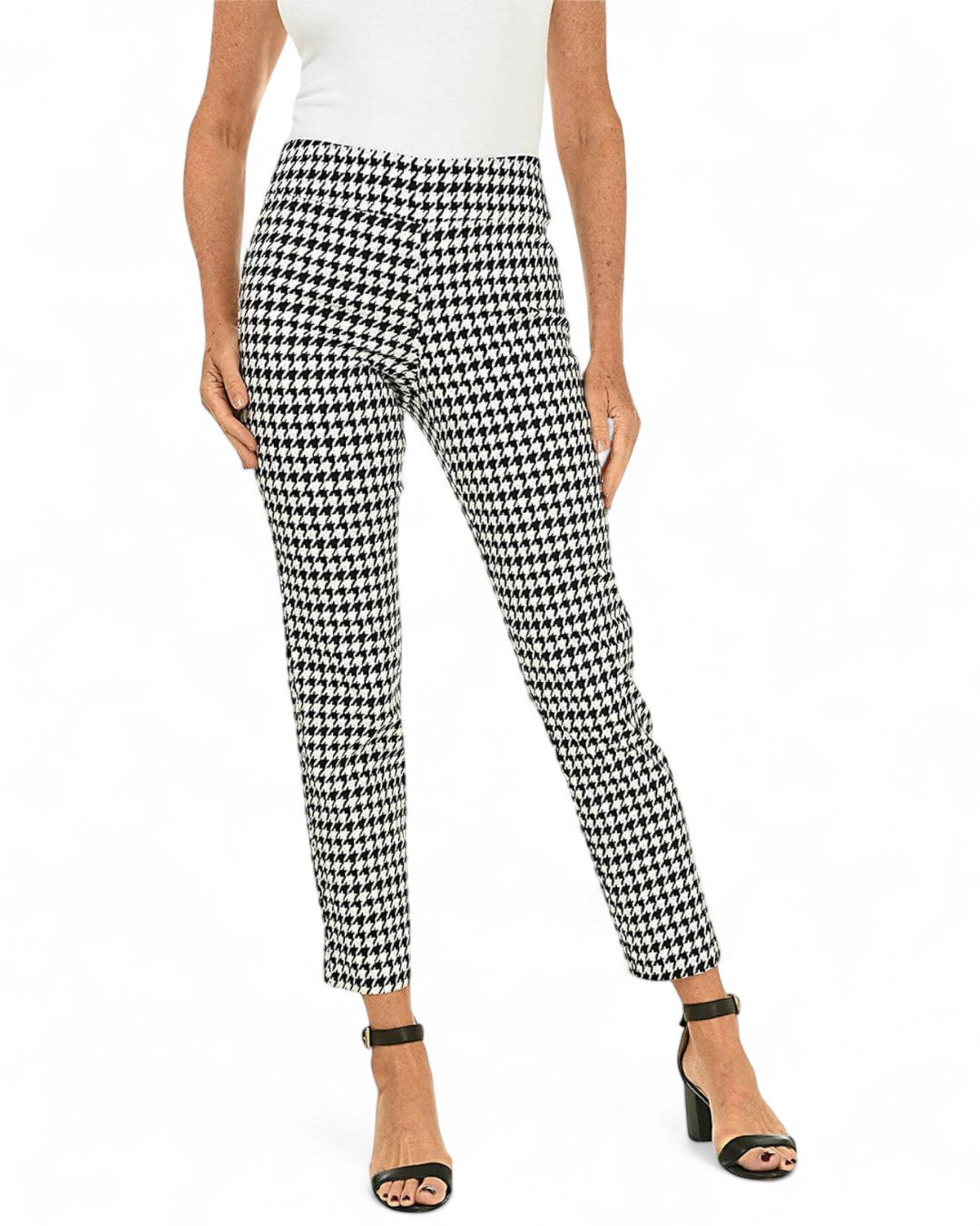 Krazy Larry P507 Pull on Pant - Black Mini Hounds tooth