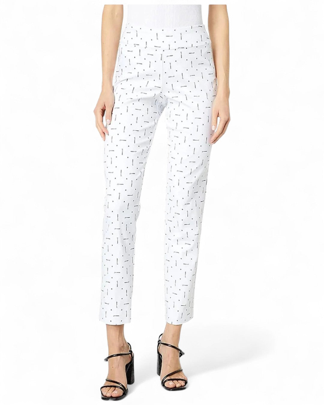 Krazy Larry P507 Pull on Pant - White Golf