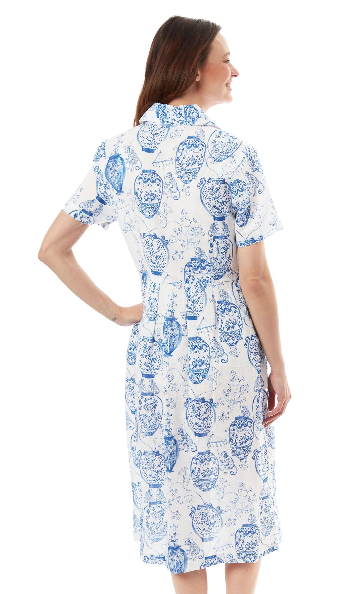 Shortsleeved Shirt Dress Chinoiserie Cloister Collection Shortsleeved Shirt Dress Chinoiserie Cloister Collection