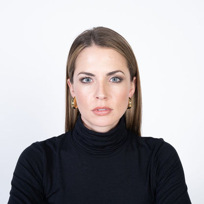Kenneth Jay Lane | Polished Gold Tapered Half Hoop Clip Earrings