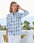 Dizzy Lizzie | Rome 3/4 Shirt Hydrangeas W Chinoiserie | Cloister Collection | SHIRTS