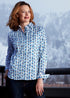 Dizzy Lizzie | Rome Shirt Blue Cross Hatch Design | Cloister Collection | SHIRT