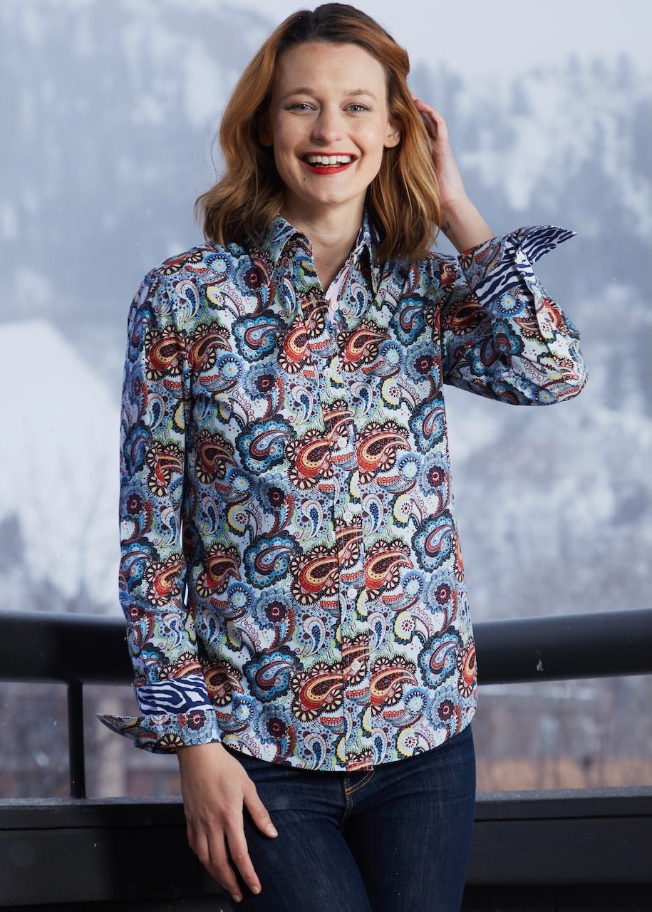 Dizzy Lizzie | Rome Shirt Blue Paisley | Cloister Collection | SHIRT