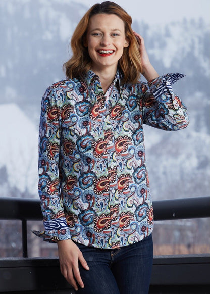 Dizzy Lizzie | Rome Shirt Blue Paisley | Cloister Collection | SHIRT