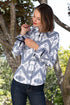 Dizzy Lizzie | Rome Shirt Oversized Buckle Print Indigo and White | Cloister Collection | SHIRTS