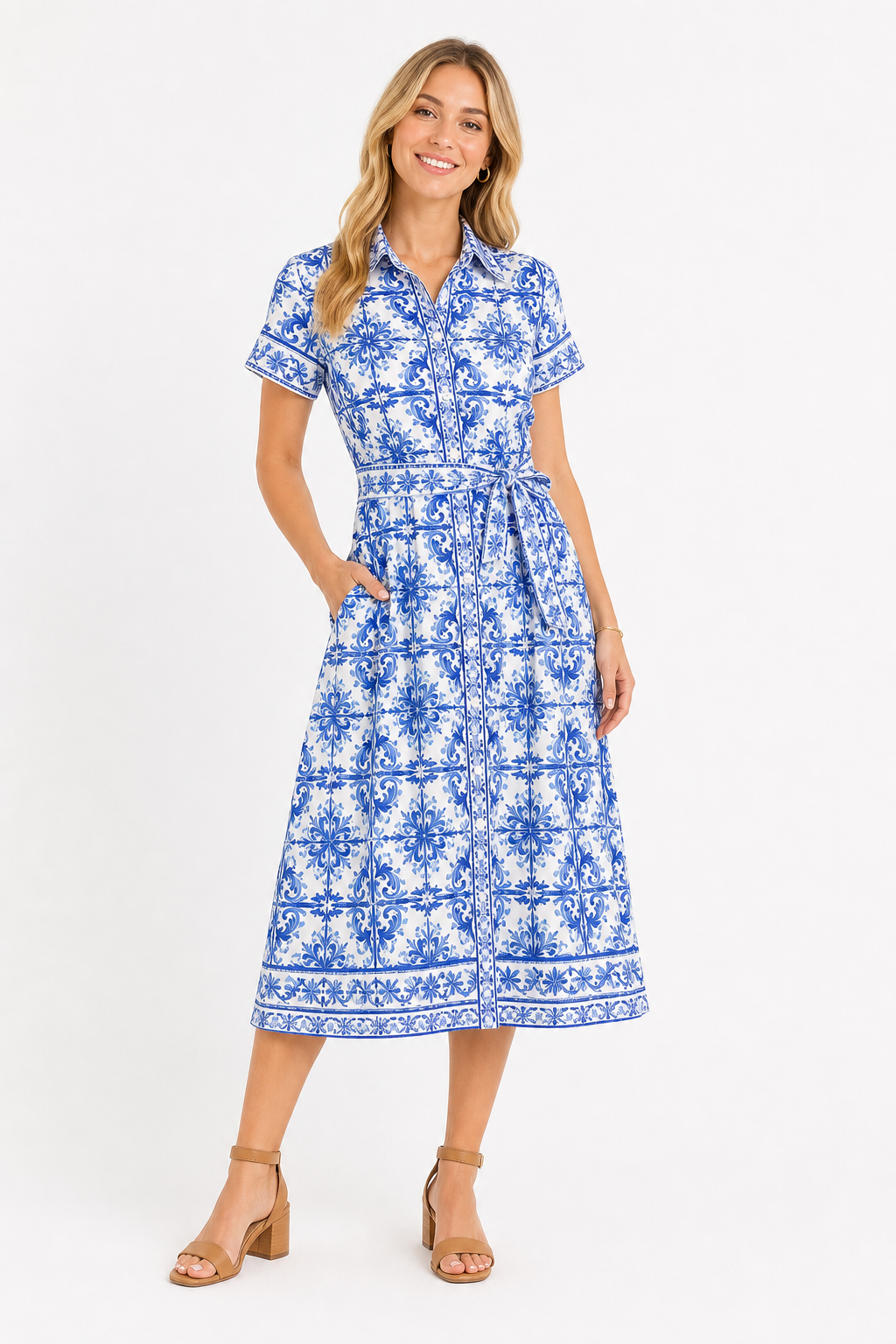 Short Sleeve Dress - Periwinkle