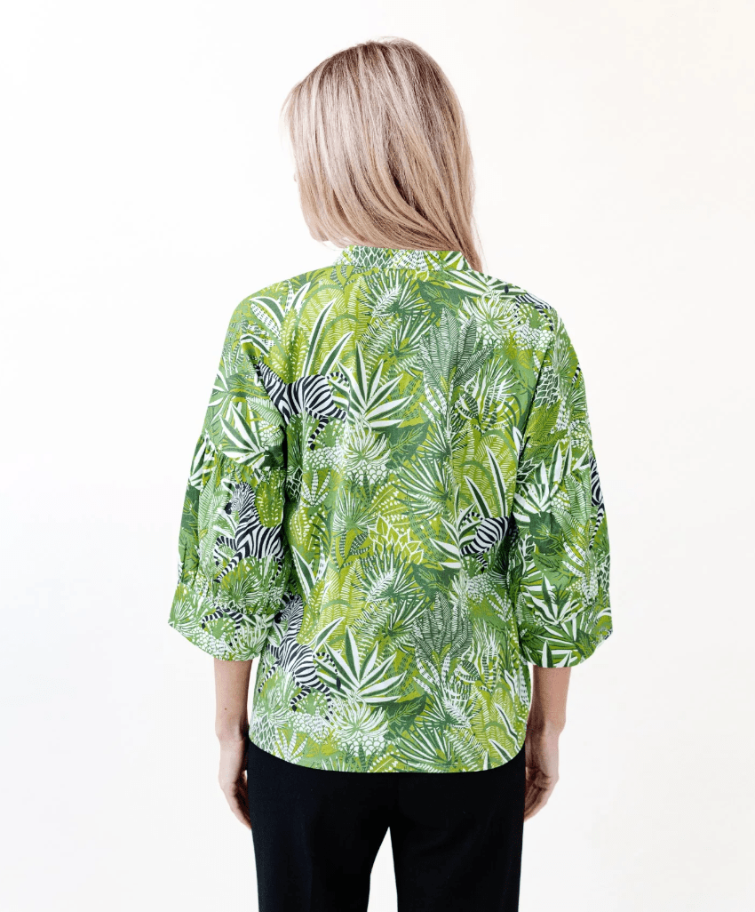 Sheridan French | Sheridan French | Drew Blouse - Pistachio Zebra | Cloister Collection | CONTEMPORARYSP