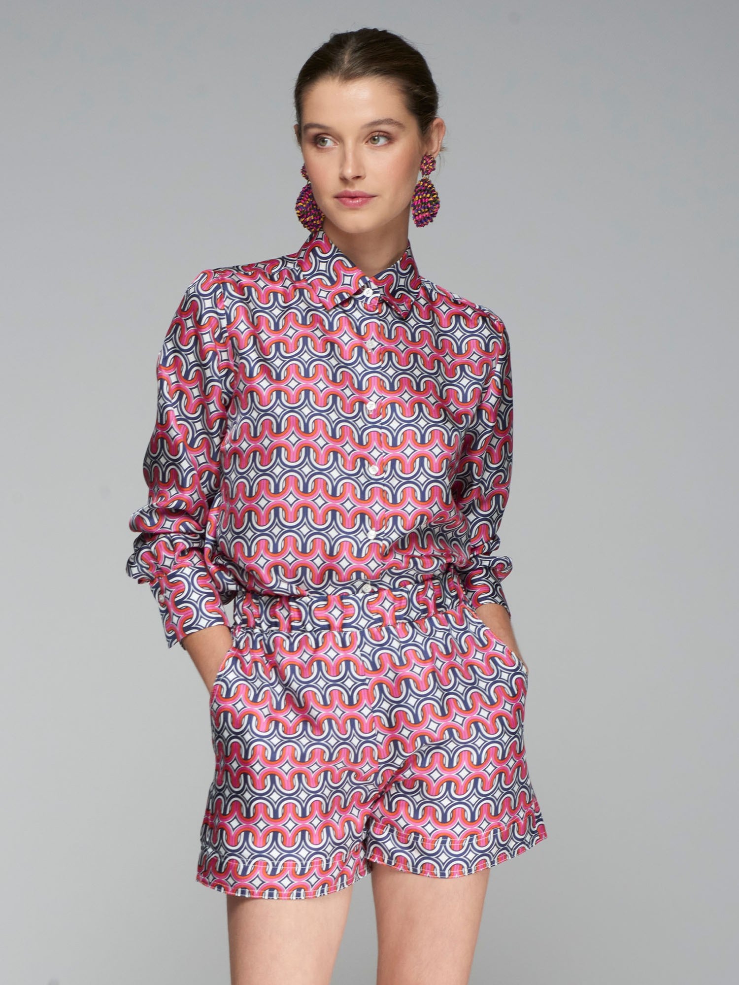 Vilagallo | Silk Geometric Top