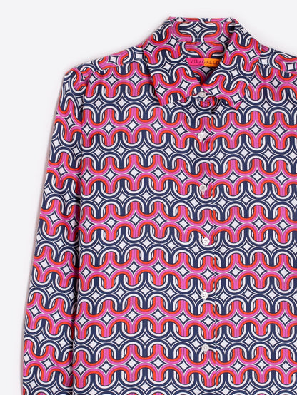 Vilagallo | Silk Geometric Top