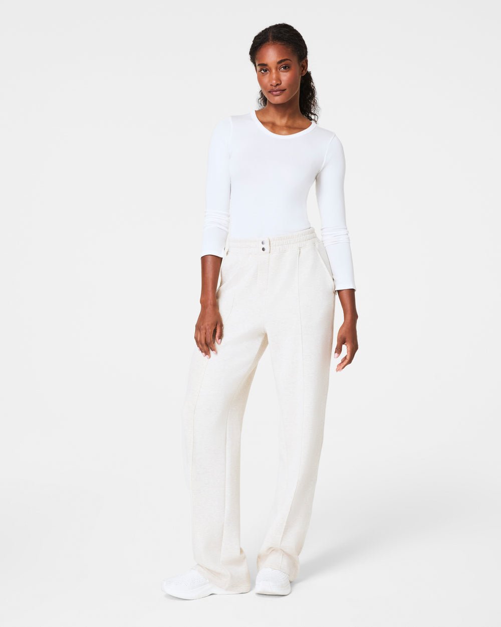 Spanx | Spanx | Airessentails Brushed Straight Leg Pant - Heather Cream | Cloister Collection | PANTS