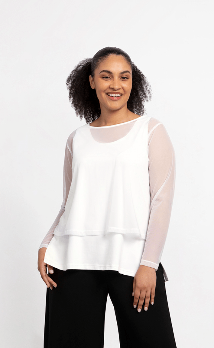 Sympli | Sympli | Mesh Go to Cropped T Ls | Cloister Collection | MISSYSPORTSWEAR