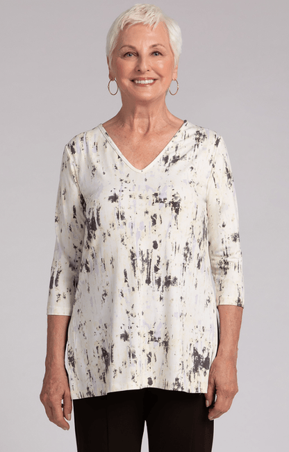 Sympli | Sympli | Nu Ideal V - neck Tunic, Print | Cloister Collection | MISSYSPORTSWEAR