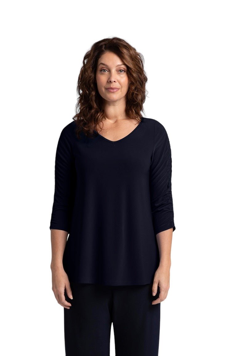 Sympli | Sympli | Revelry Top Ruched Slv | Cloister Collection | MISSYSPORTSWEAR