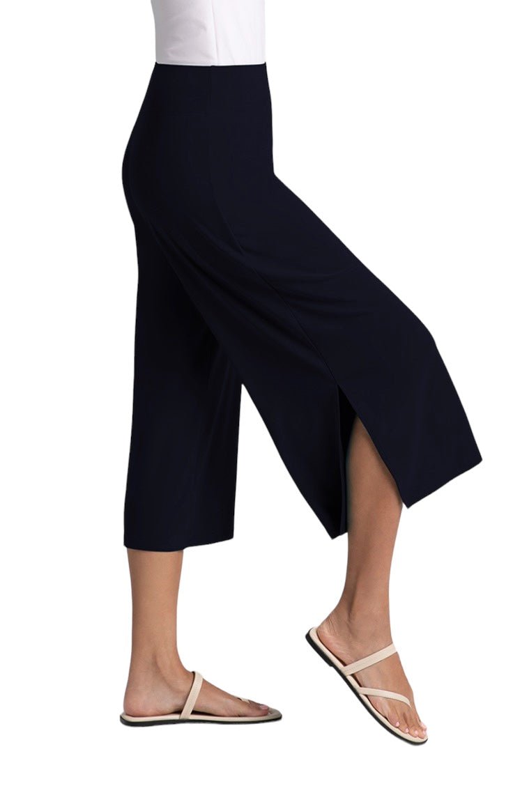 Sympli | Sympli | Side Slit Wide Capri Navy | Cloister Collection |