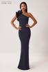 Teri Jon | Teri Jon | Crepe One Shoulder Column Evening Gown | Cloister Collection | M.O.B.