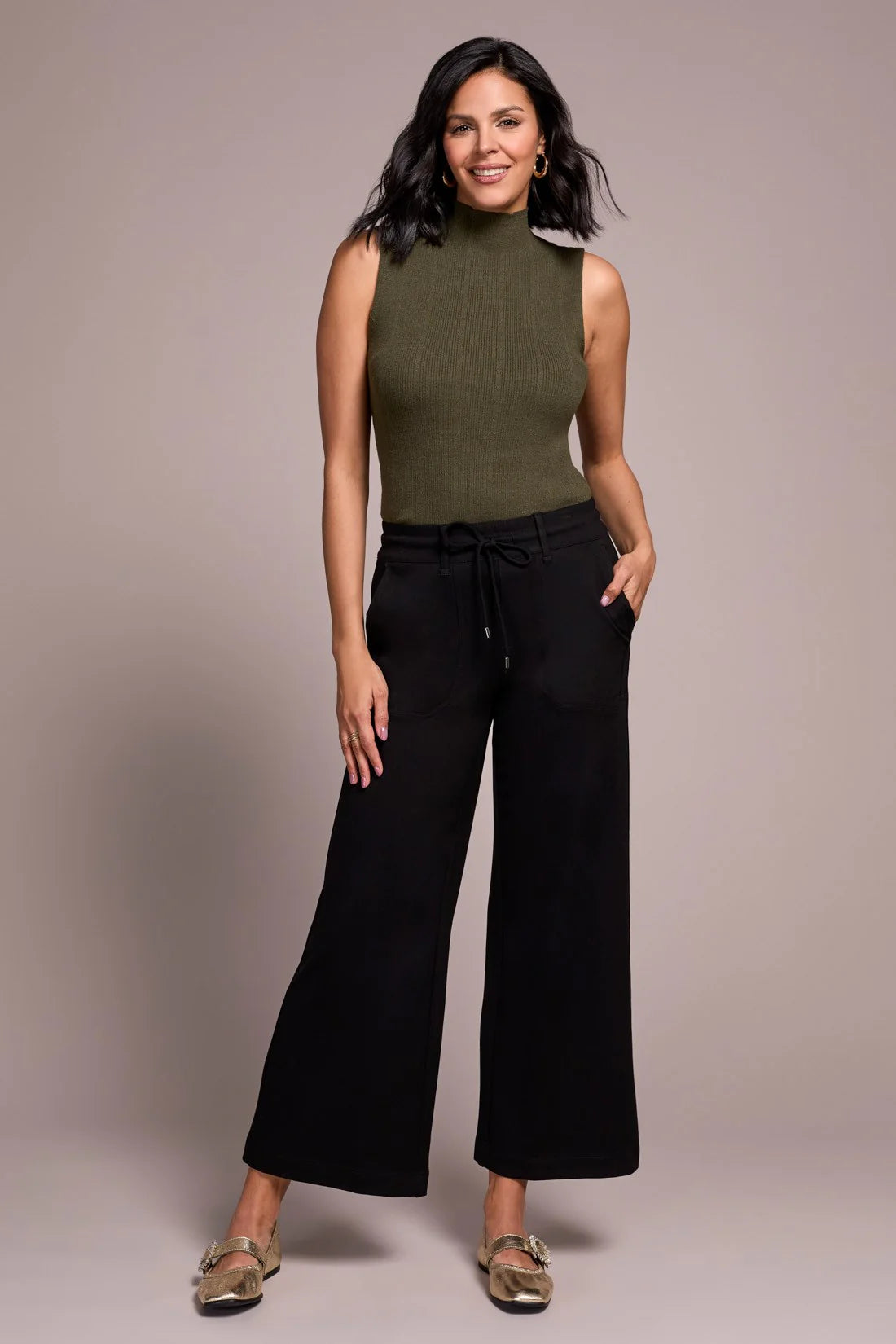 Signature Everybody Stretch Ponte Palazzo Pull-On Pants