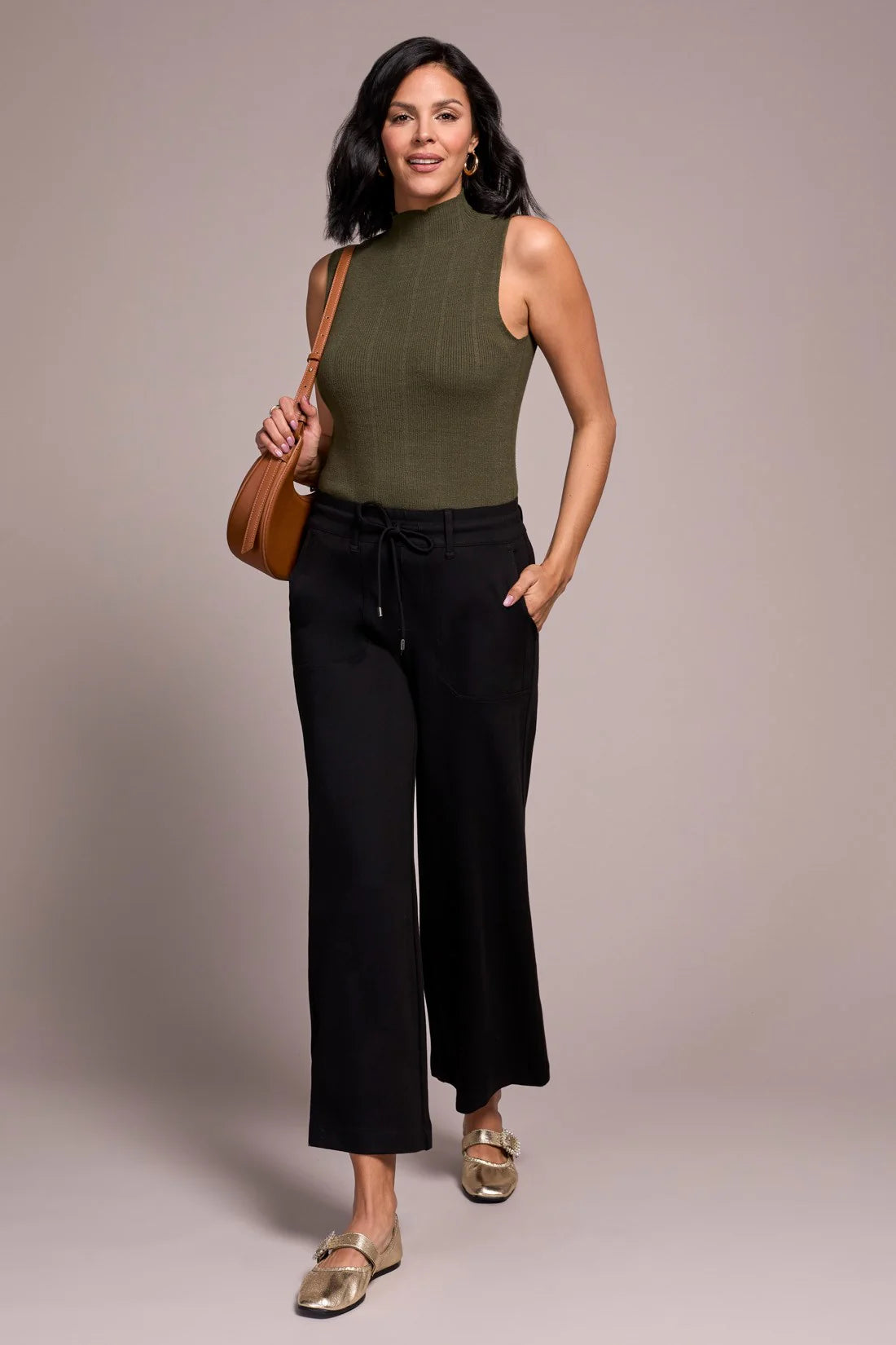 Signature Everybody Stretch Ponte Palazzo Pull-On Pants