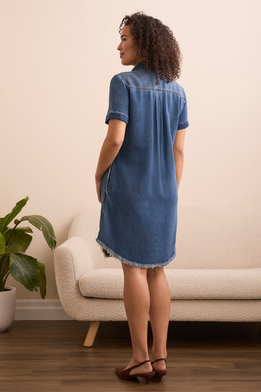 Flowy Lyocell® Pop Over Shirt Dress