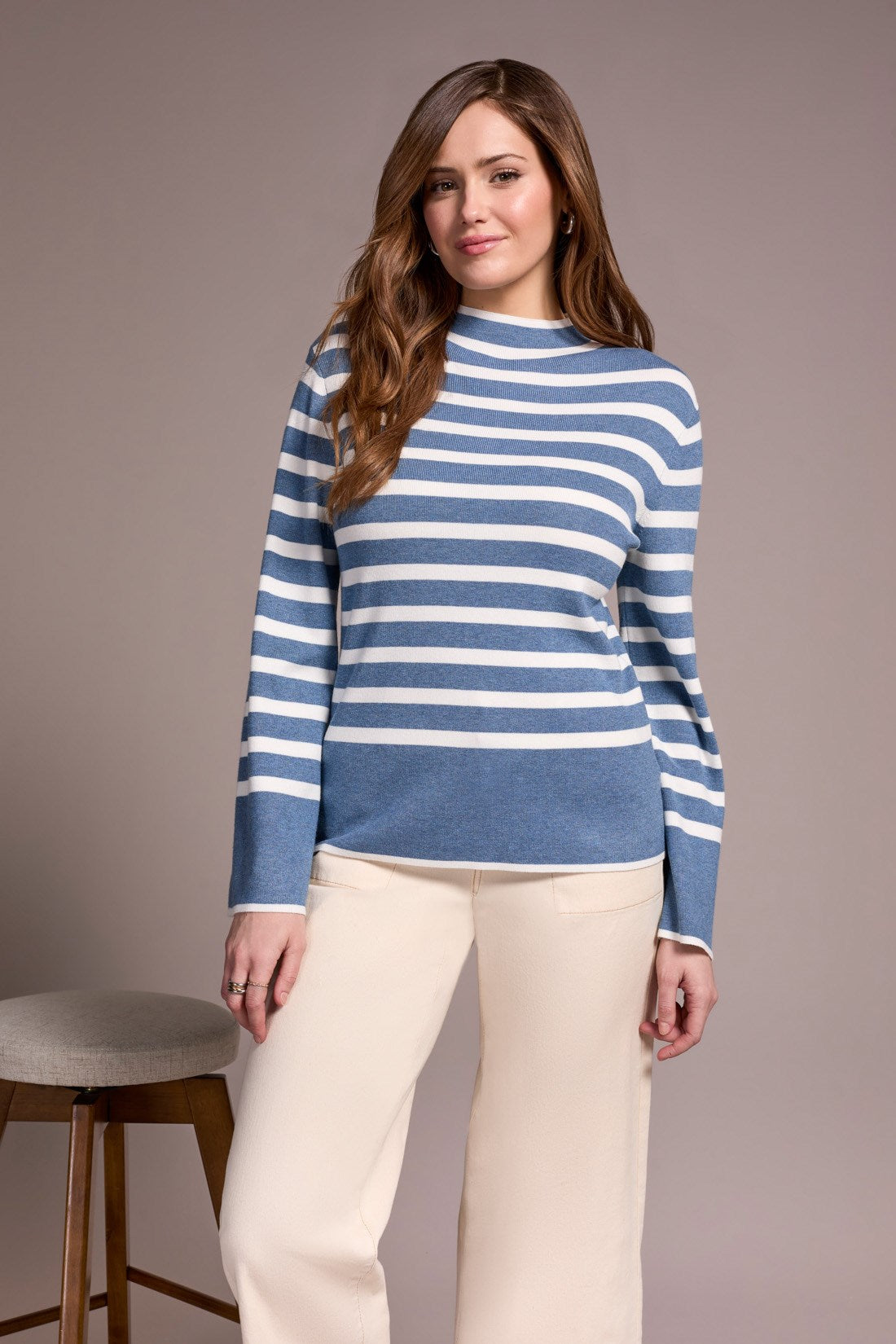 Long Sleeve Funnel Neck Sweater