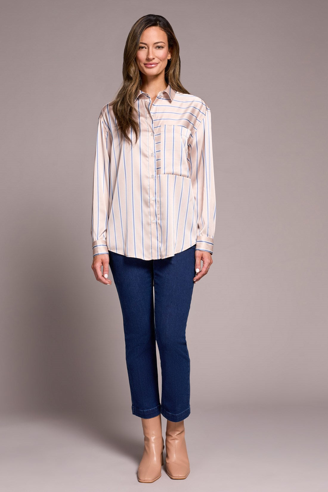 Tribal | Printed Satin Collared Shirt