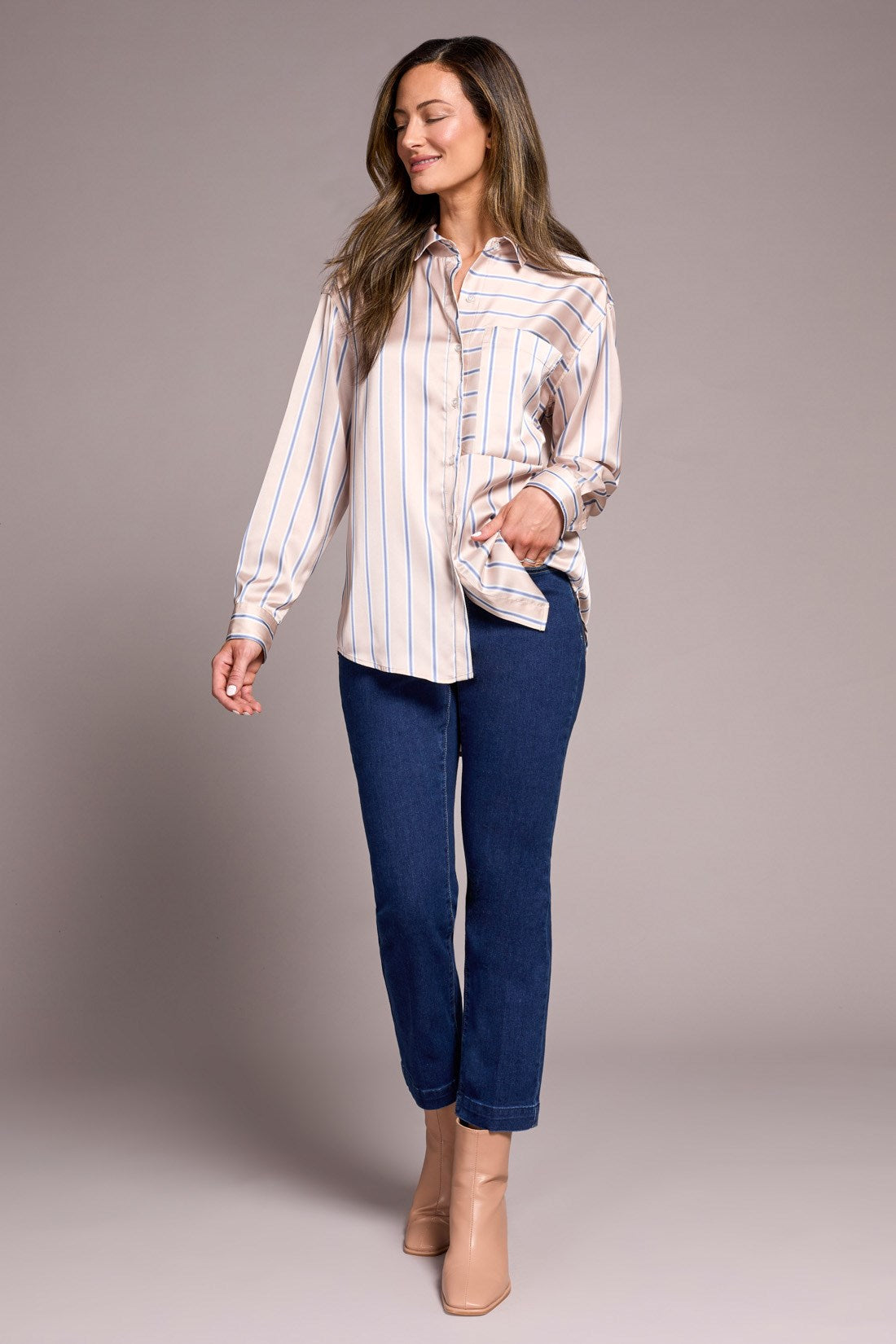 Tribal | Printed Satin Collared Shirt
