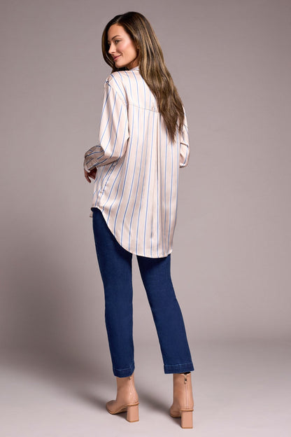 Tribal | Printed Satin Collared Shirt