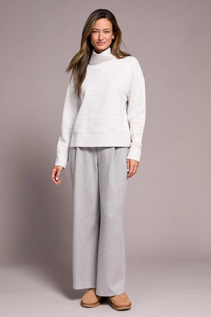 Tribal | Puckered Knit Drop Shoulder Funnel Neck Top