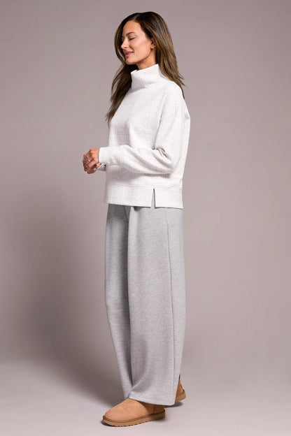 Tribal | Puckered Knit Drop Shoulder Funnel Neck Top