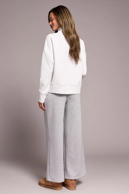 Tribal | Puckered Knit Drop Shoulder Funnel Neck Top