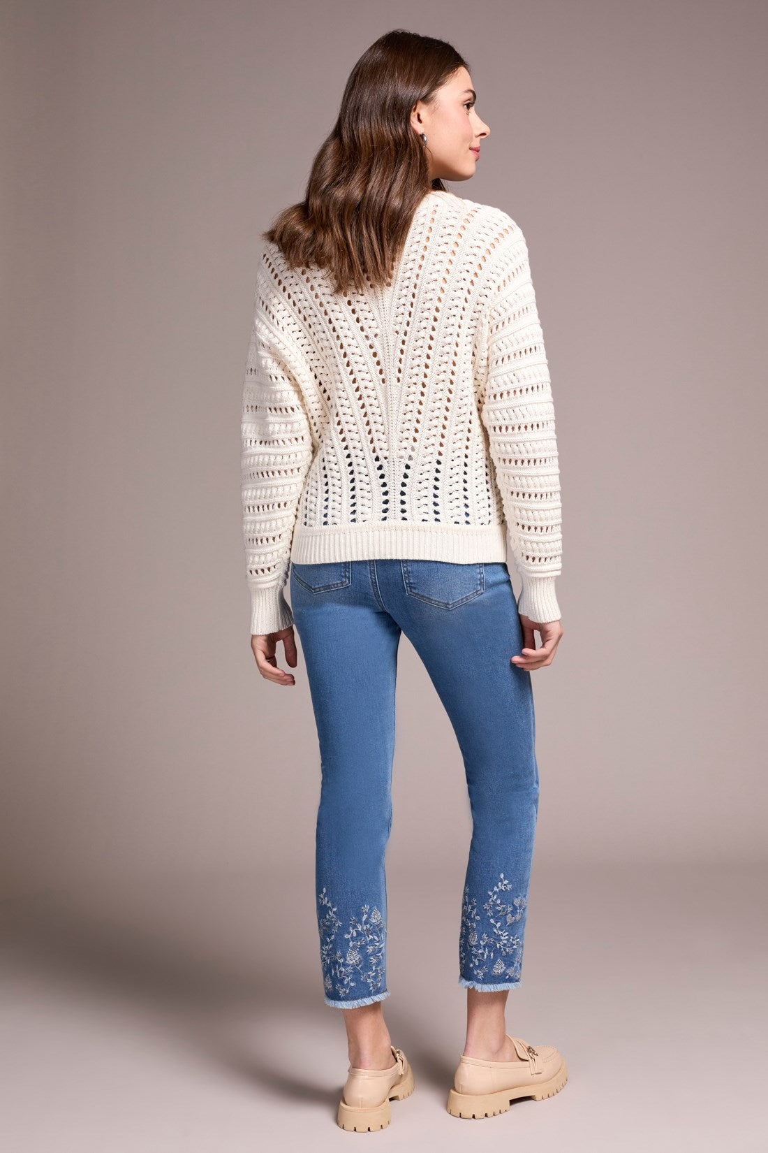 Tribal | Crew Neck Sweater w/ Special Wash