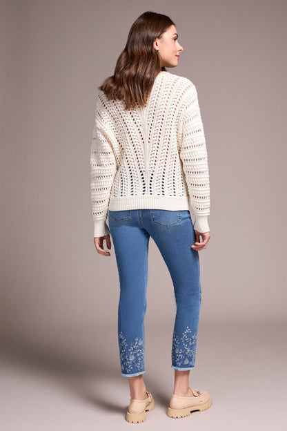Tribal | Crew Neck Sweater w/ Special Wash