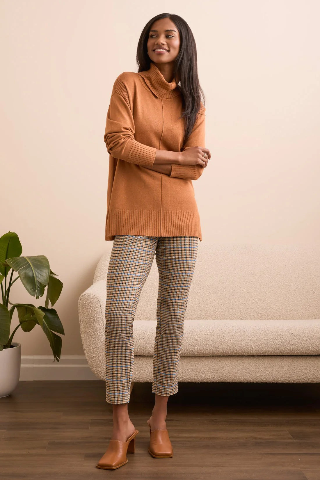 Tribal | Drop Shoulder Turtle Neck Sweater