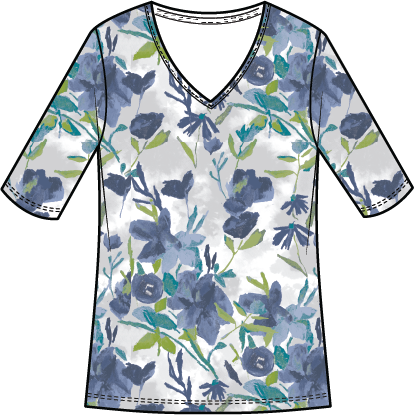 Habitat | Cozy Rib Floral Easy V-neck Tee